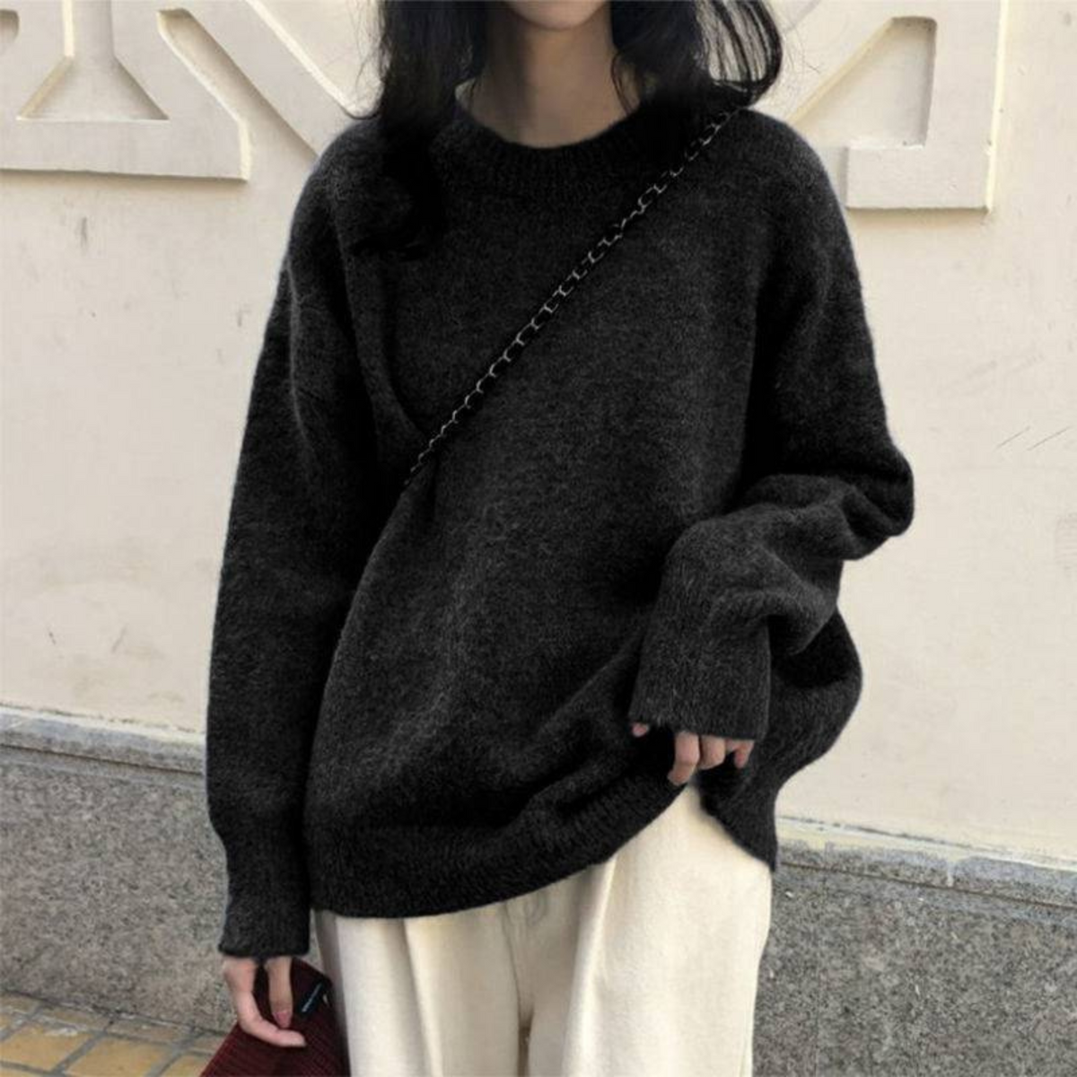 Miola | Women's Casual Round Neck Sweater in Relaxed One Size Fit