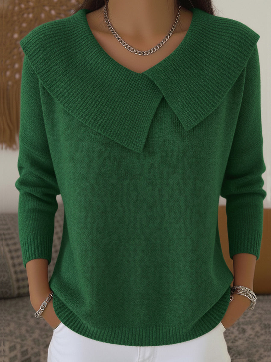 Lucia - Cozy Knit Sweater Featuring a Soft Collar