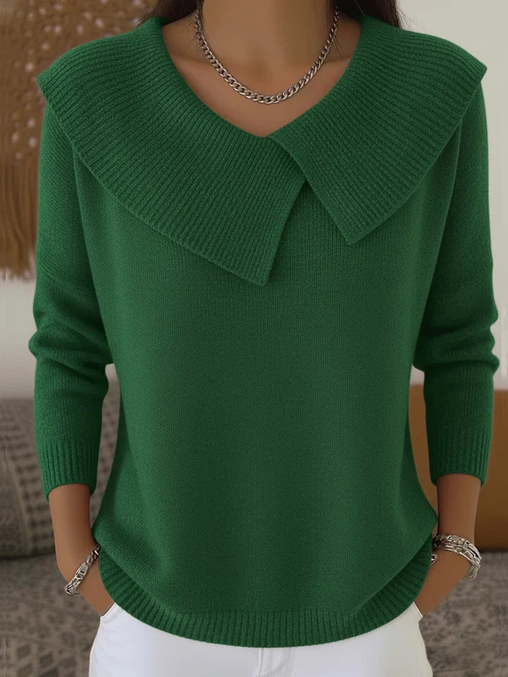 EVELYN | FESTIVE LAPEL SWEATER
