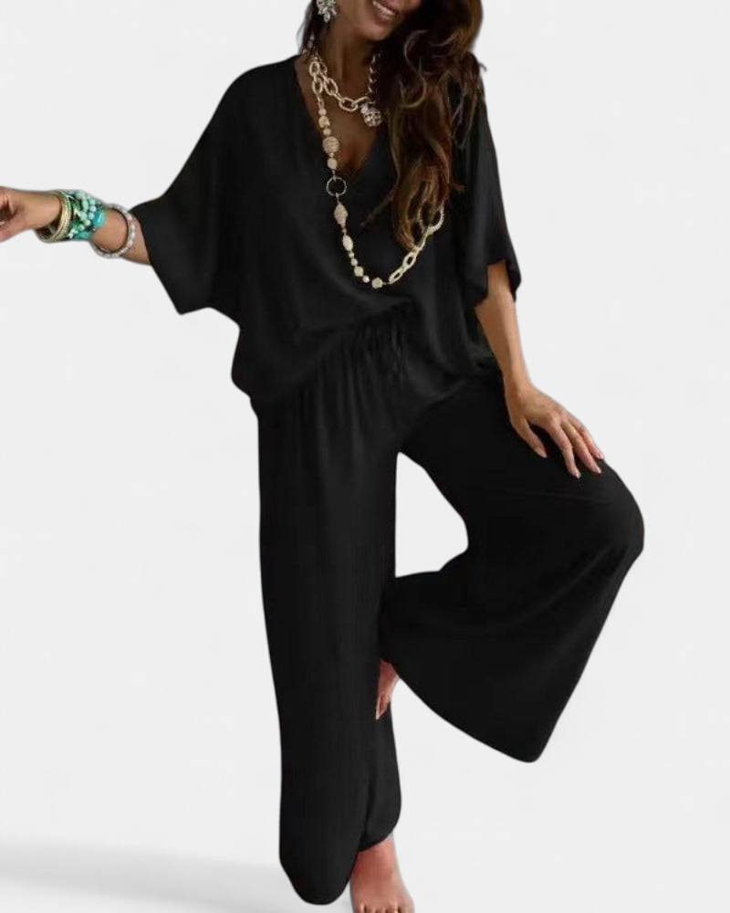 RAJA | Relaxed Summer V-Neck & Wide-Leg Set