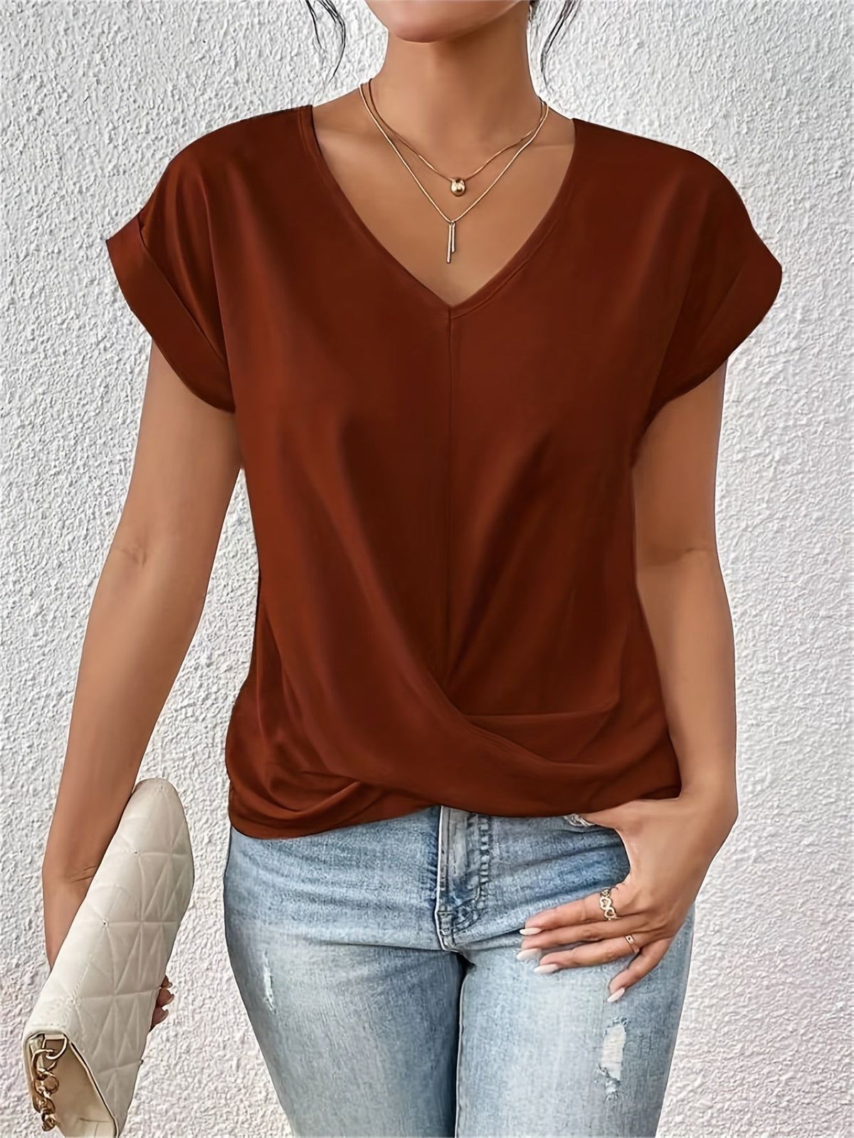 Cleo™ - Casual Tee with Charming Sweetheart Neckline