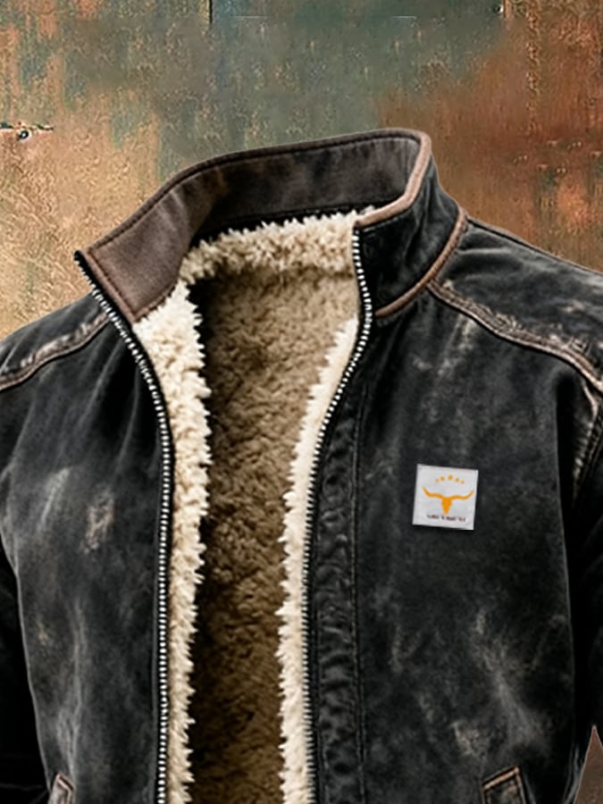 Jacket in vintage look with structured collar