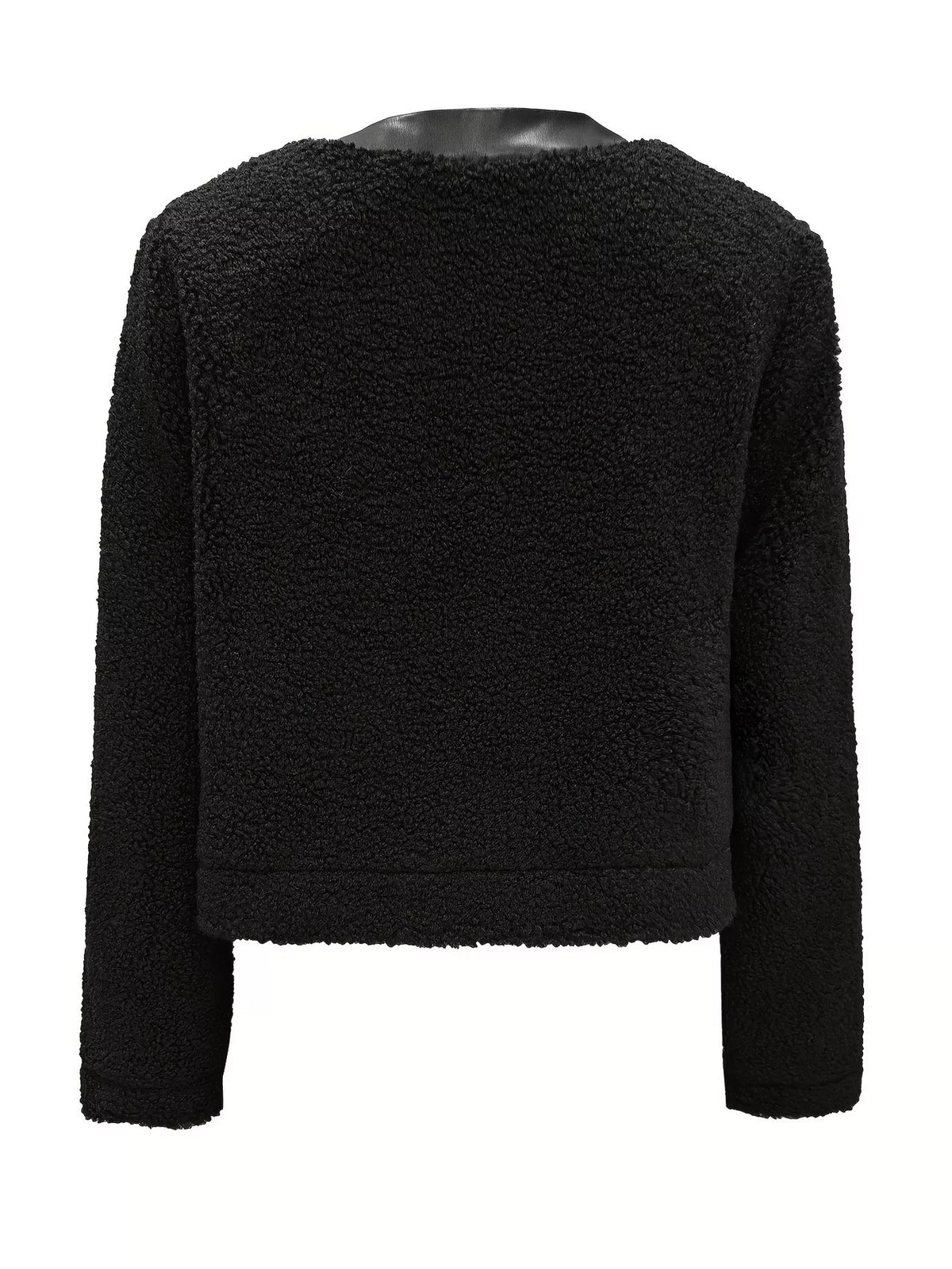 Rowena | Women's Boucle Teddy Jacket with Faux Leather Accents