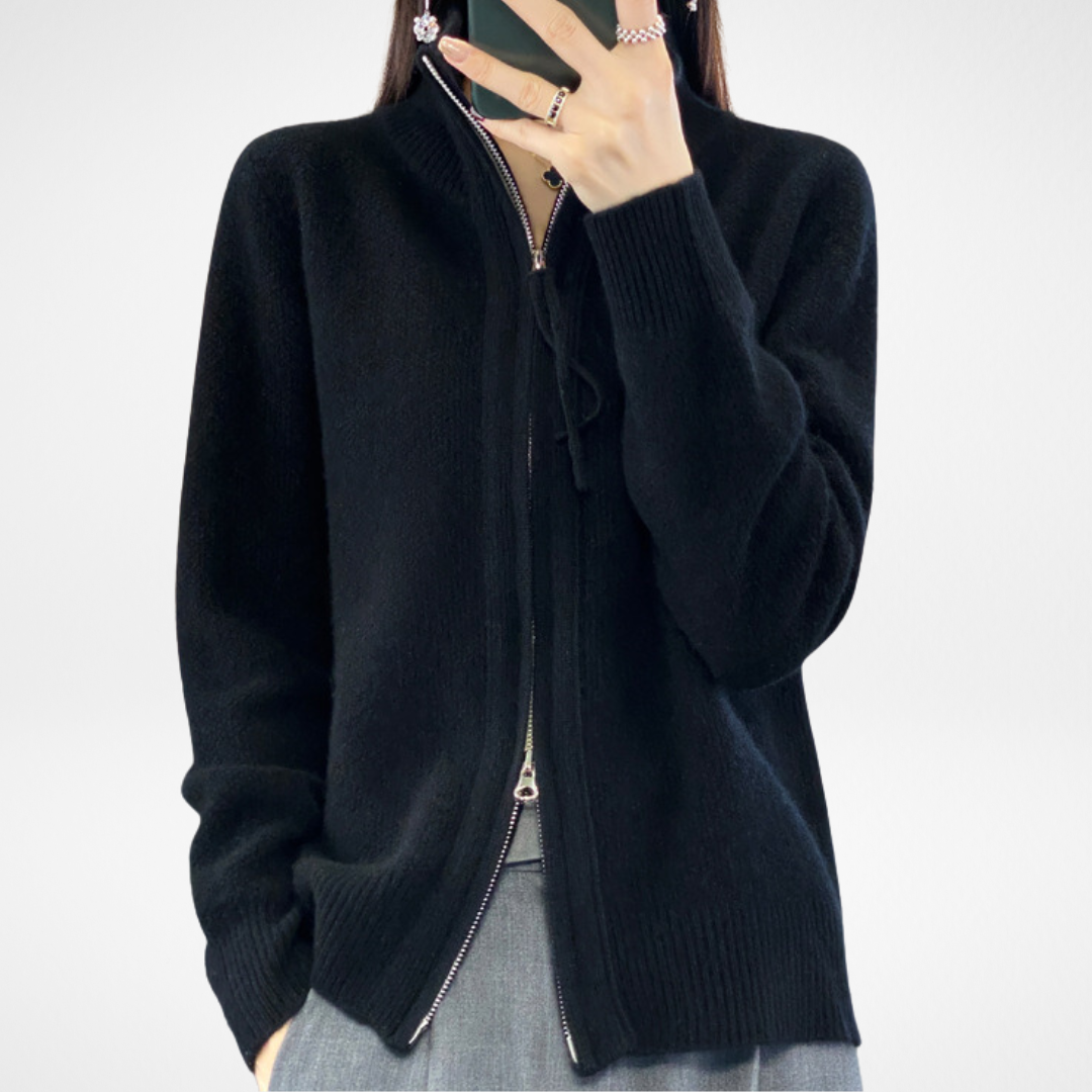 Katrina | Women's Minimalist Zip Sweater with a Chic Modern Design