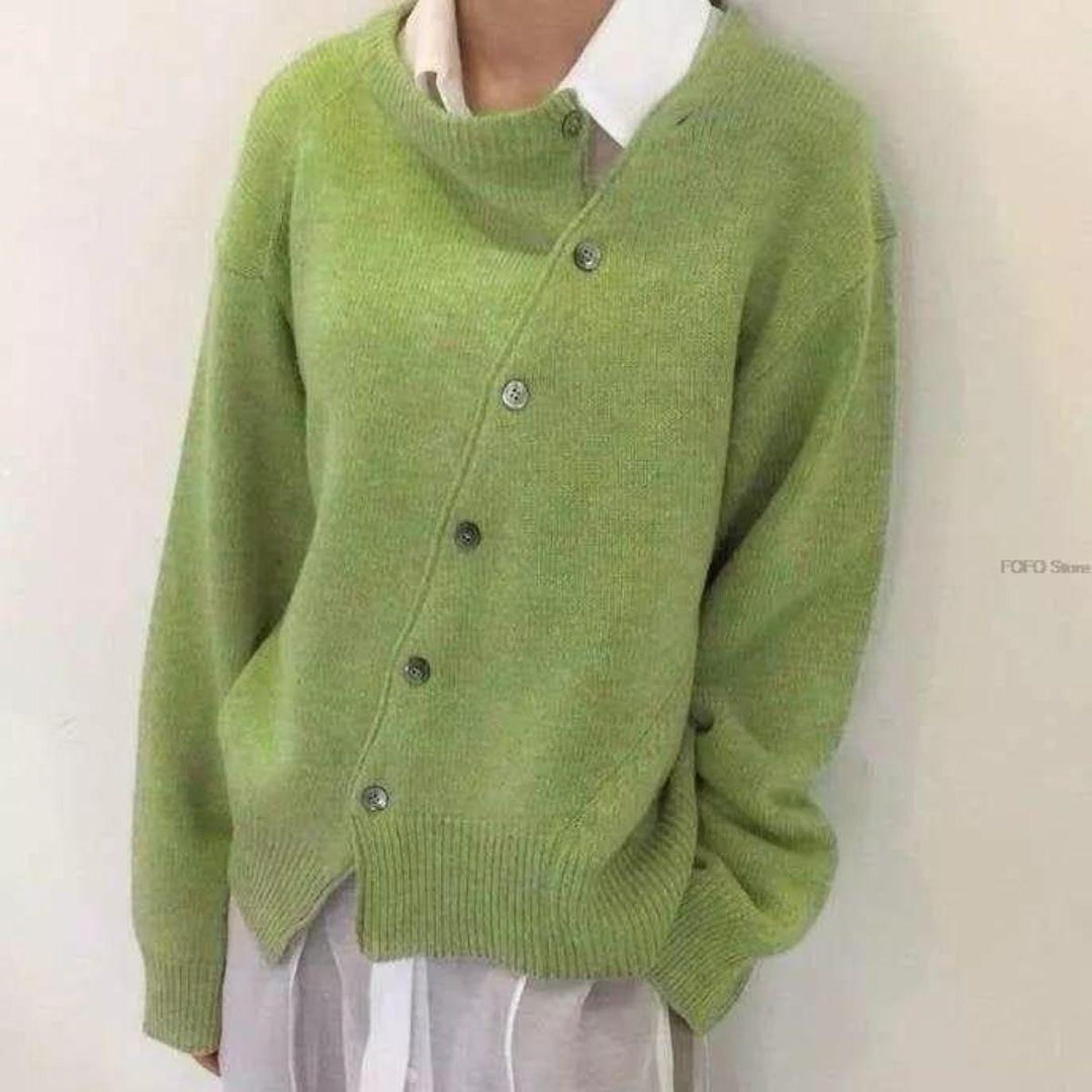 Alycia | Women's Asymmetric Button Cardigan with Unique Closure