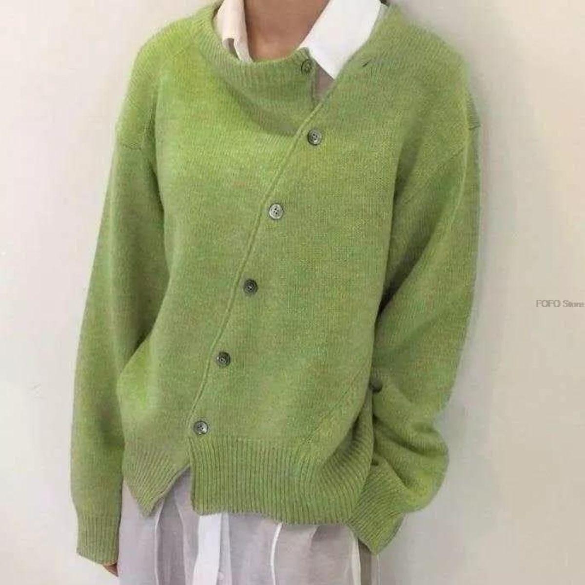 Alycia | Women's Asymmetric Button Cardigan with Unique Closure