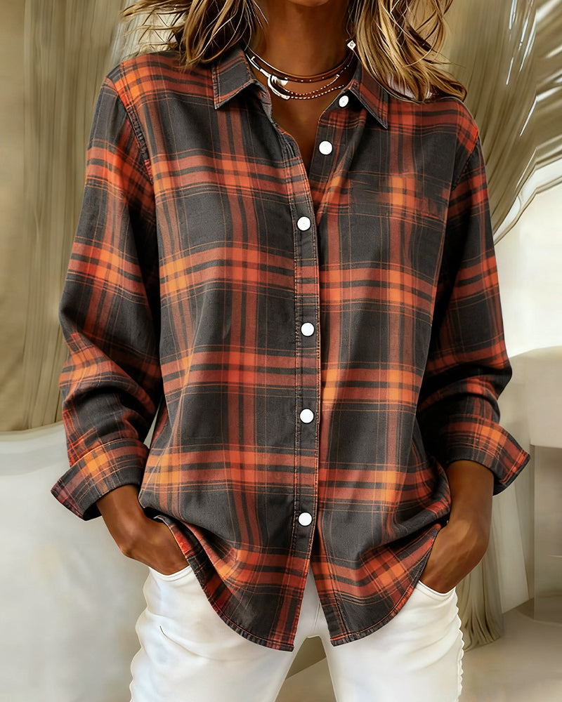 Women's Cotton Blend Checked Overshirt Jacket | Notch Lapel, Regular Fit, Buckle Detail | Stylish Smart Casual Layer for Work