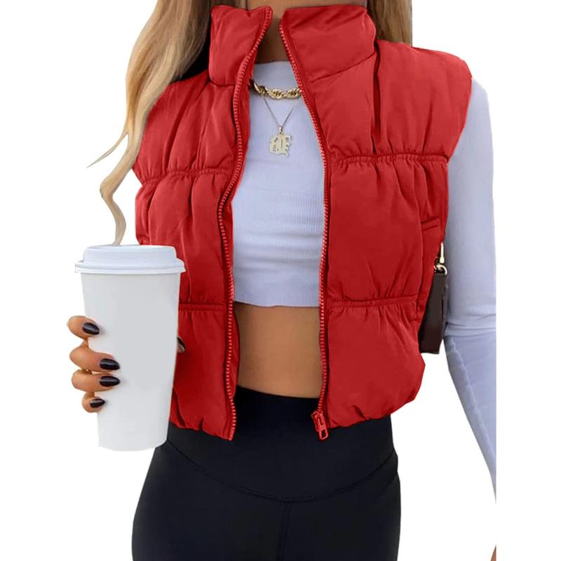 Caroline | Women's Sleek Stand Collar Sleeveless Puffer Vest