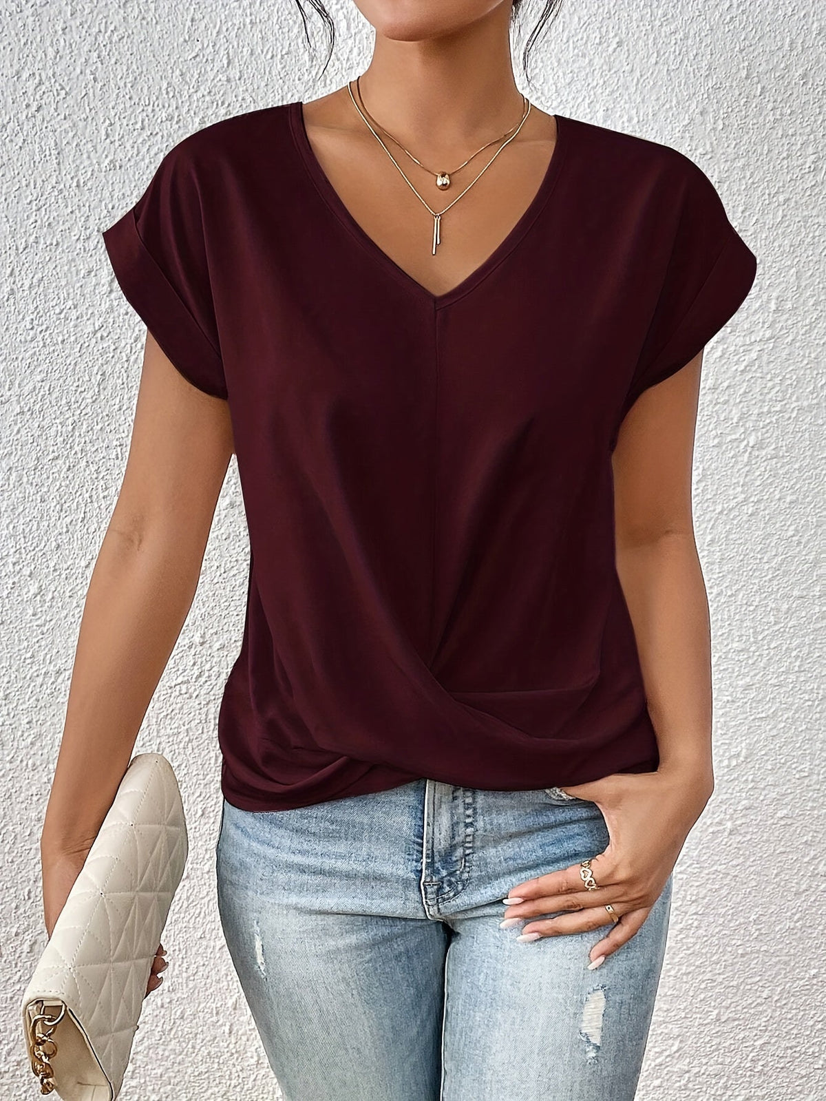 Cleo™ - Casual Tee with Charming Sweetheart Neckline