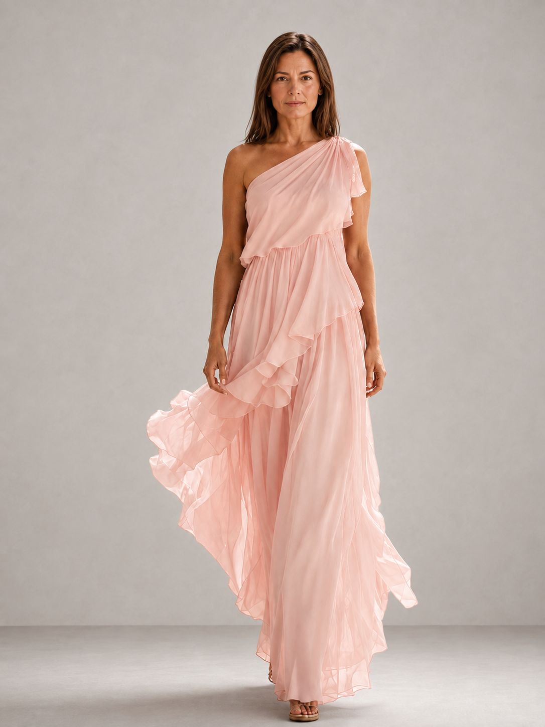 Scarlett | Asymmetrical Ruffle Maxi Dress