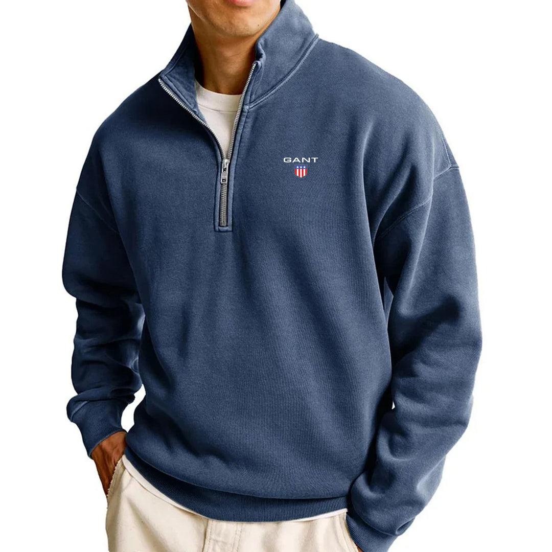 Grant | Men's Half Zip Jumper with Elegant Collar and Sleek Design