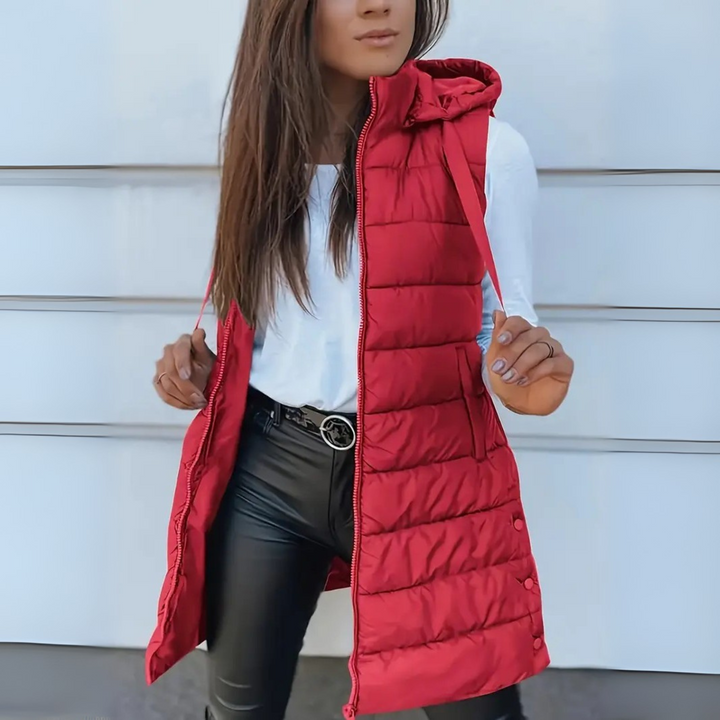 Eirwen | Women's Lightweight Hooded Long Puffer Vest