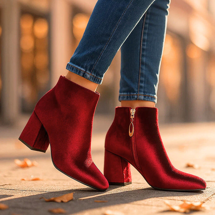 Valentina Luxe Velvet Ankle Boots