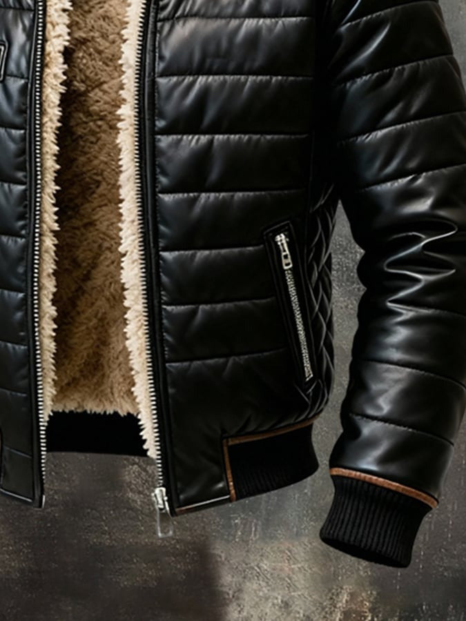Jacket with High Collar and Refined Cut