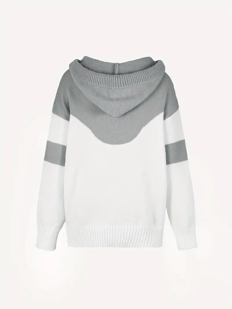 Riona | Women's Cozy Dual Tone Hoodie with Color Block Design