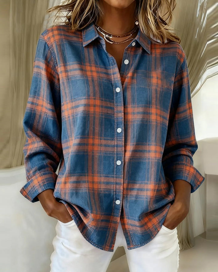 Women's Cotton Blend Checked Overshirt Jacket | Notch Lapel, Regular Fit, Buckle Detail | Stylish Smart Casual Layer for Work