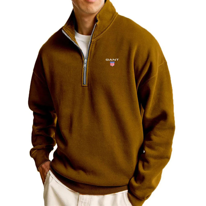 Grant | Men's Half Zip Jumper with Elegant Collar and Sleek Design