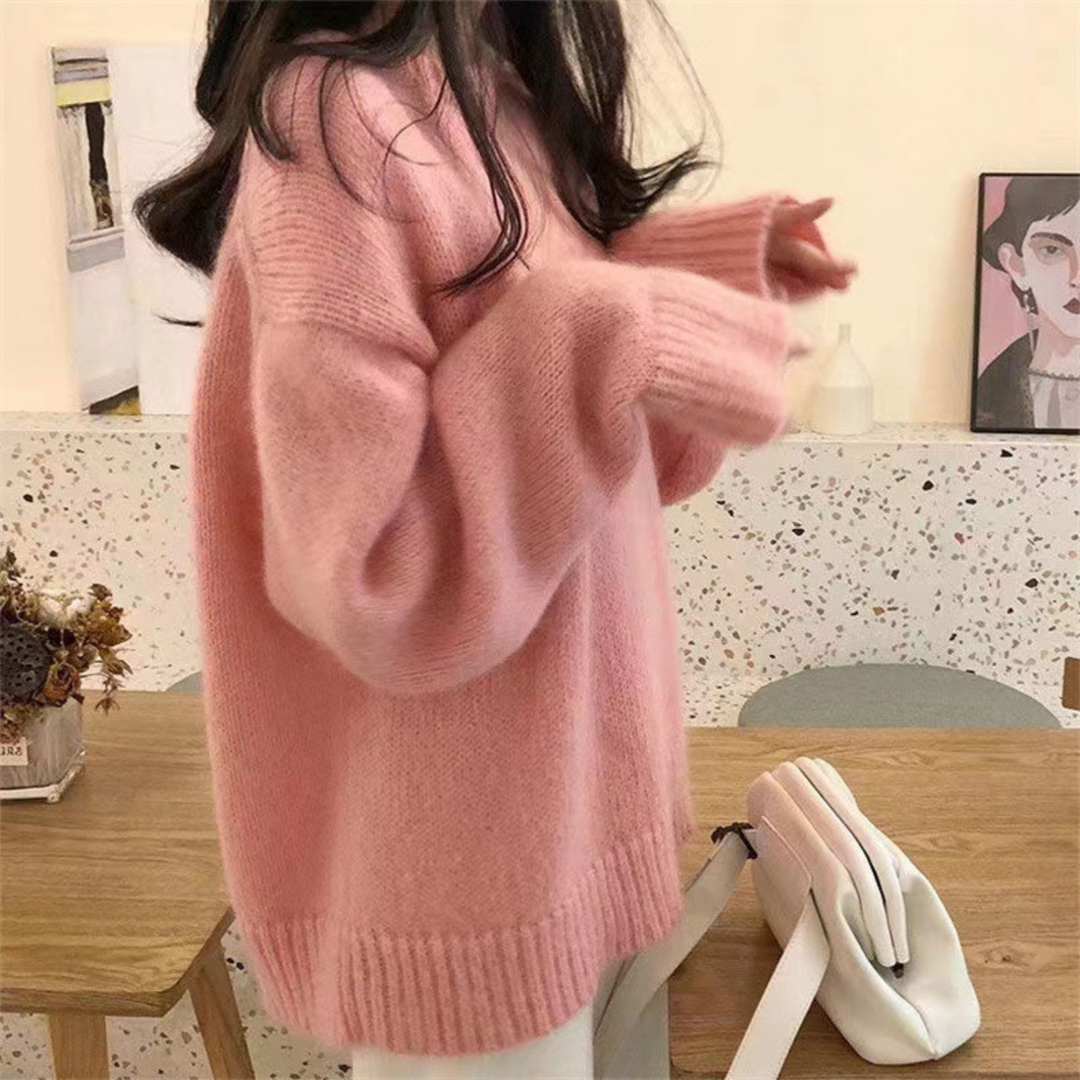Miola | Women's Casual Round Neck Sweater in Relaxed One Size Fit