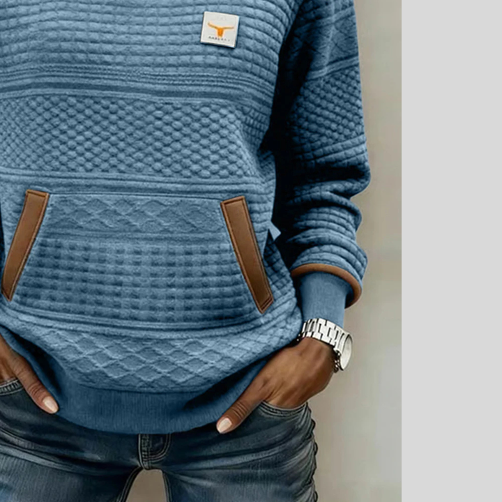 Noelle | Women's Quilted Texture Crew Neck Sweatshirt