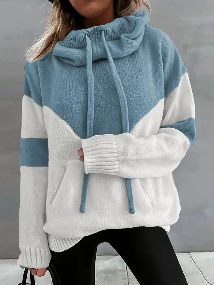 Riona | Women's Cozy Dual Tone Hoodie with Color Block Design