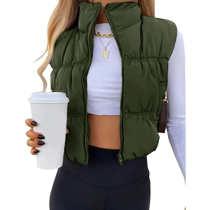 Caroline | Women's Sleek Stand Collar Sleeveless Puffer Vest