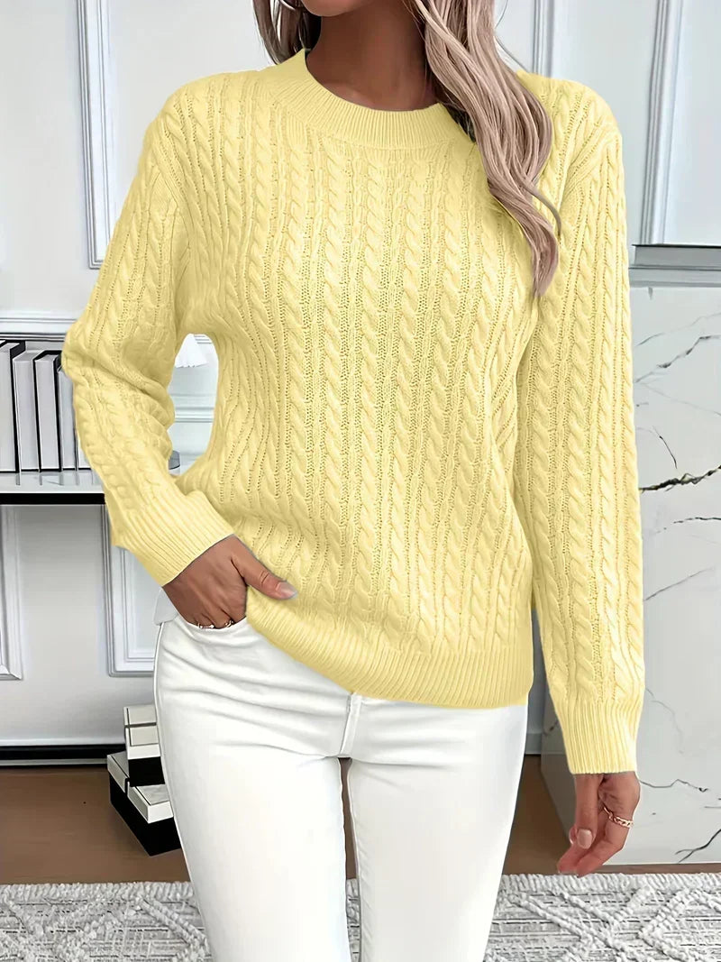 Lena | Women's Classic Cable Knit Sweater Crafted from Premium Yarn