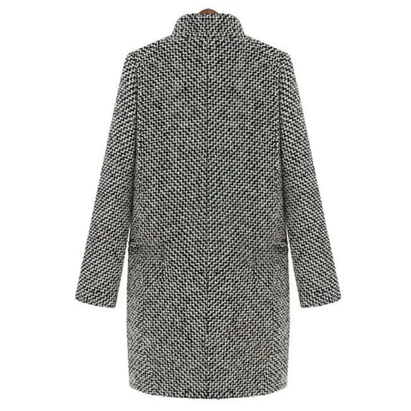 Riley | Women's V-Neck Single Button Wool Blend Blazer Coat