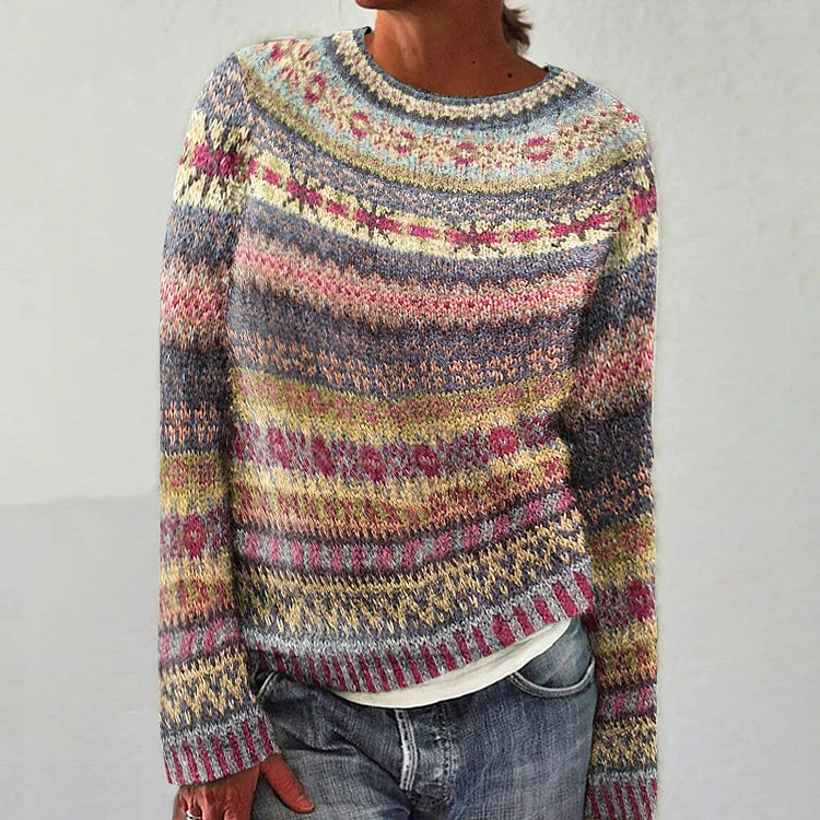 Harper | Women's Vibrant Fair Isle Sweater in Rich Color Palette