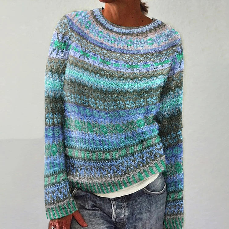 Harper | Women's Vibrant Fair Isle Sweater in Rich Color Palette