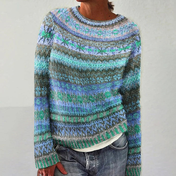 Harper | Women's Vibrant Fair Isle Sweater in Rich Color Palette