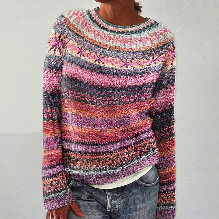 Harper | Women's Vibrant Fair Isle Sweater in Rich Color Palette