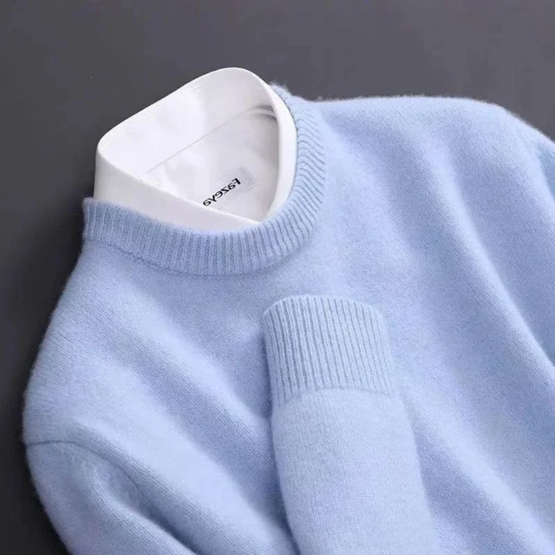 Noah | Men's Cashmere Crew Neck Sweater with Elegant Detailing