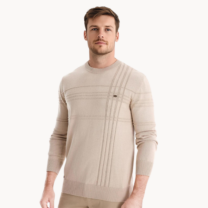 Men's Sweater with Check Design