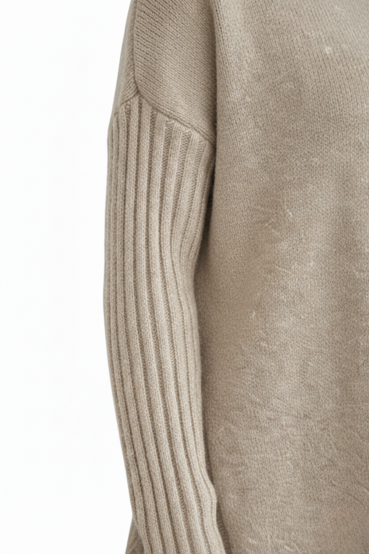 Damaris Women's Asymmetrical Turtleneck Sweater with Draped Hem