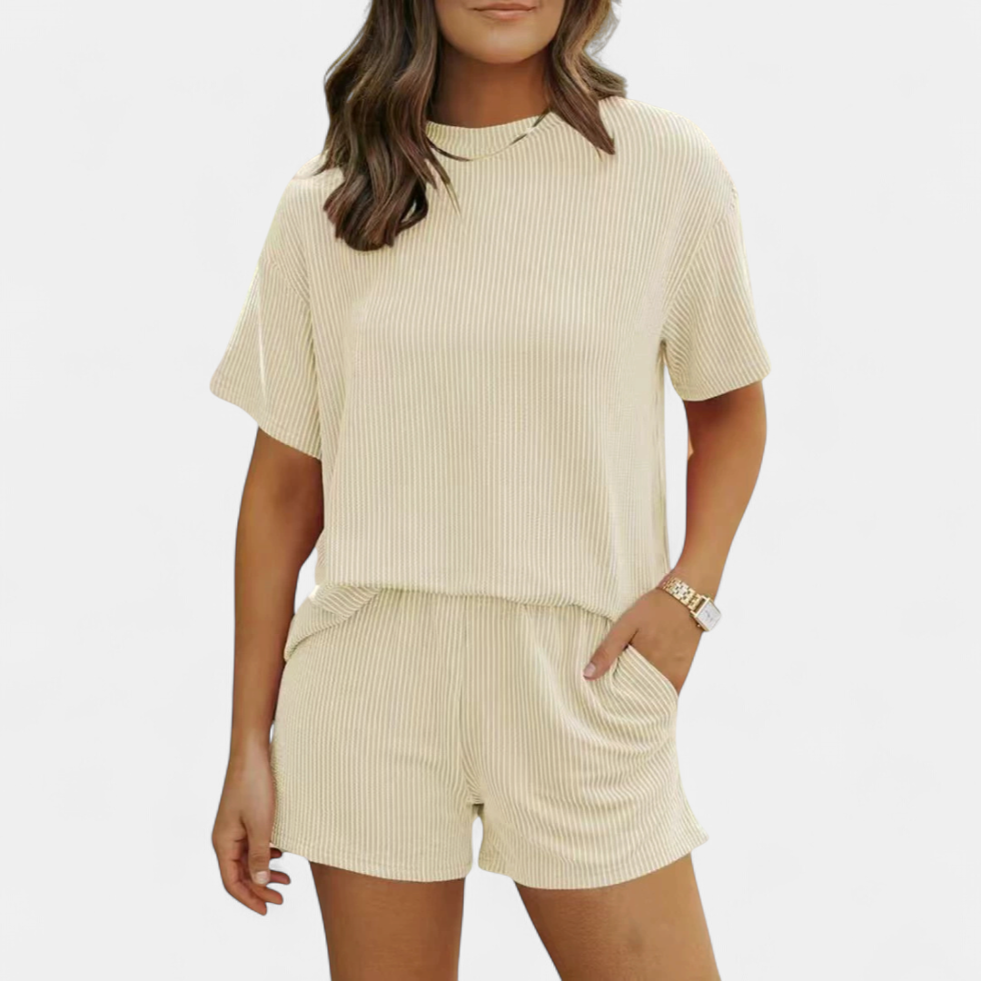QUINN™ – Cozy Ribbed Relaxed Two-Piece Loungewear Set