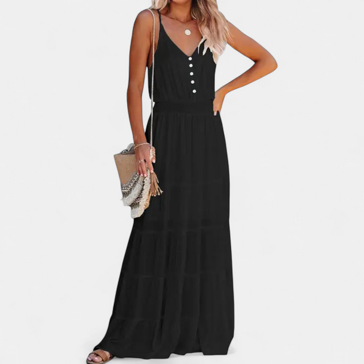LUANA | V-Neck Sleeveless Maxi Dress
