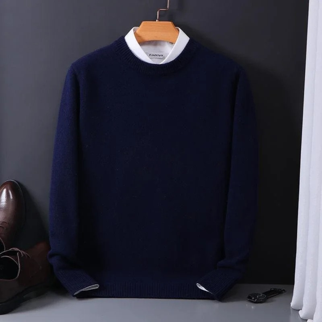 Noah | Men's Cashmere Crew Neck Sweater with Elegant Detailing