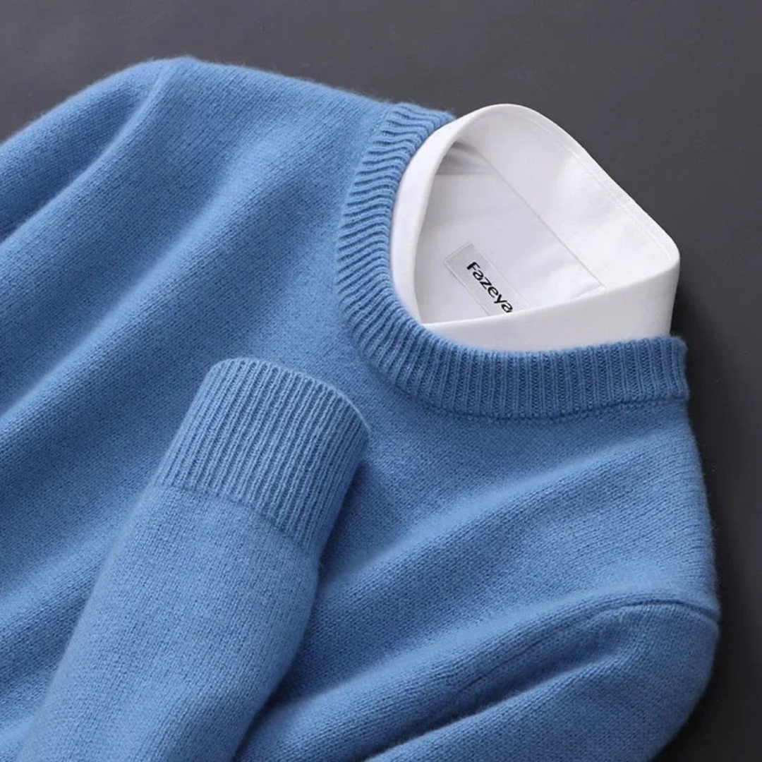 Noah | Men's Cashmere Crew Neck Sweater with Elegant Detailing