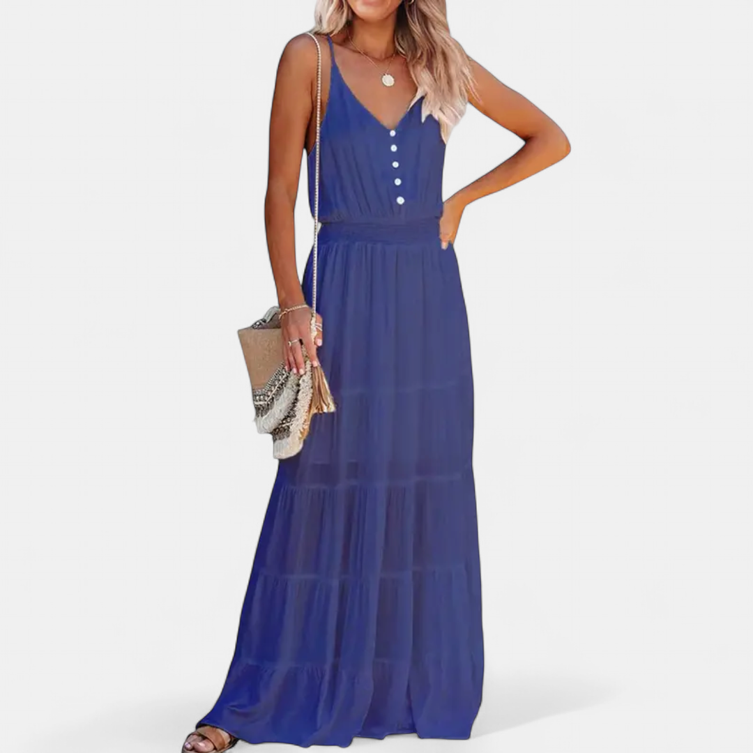 LUANA | V-Neck Sleeveless Maxi Dress