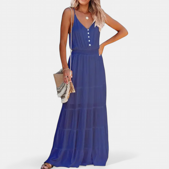 LUANA | V-Neck Sleeveless Maxi Dress