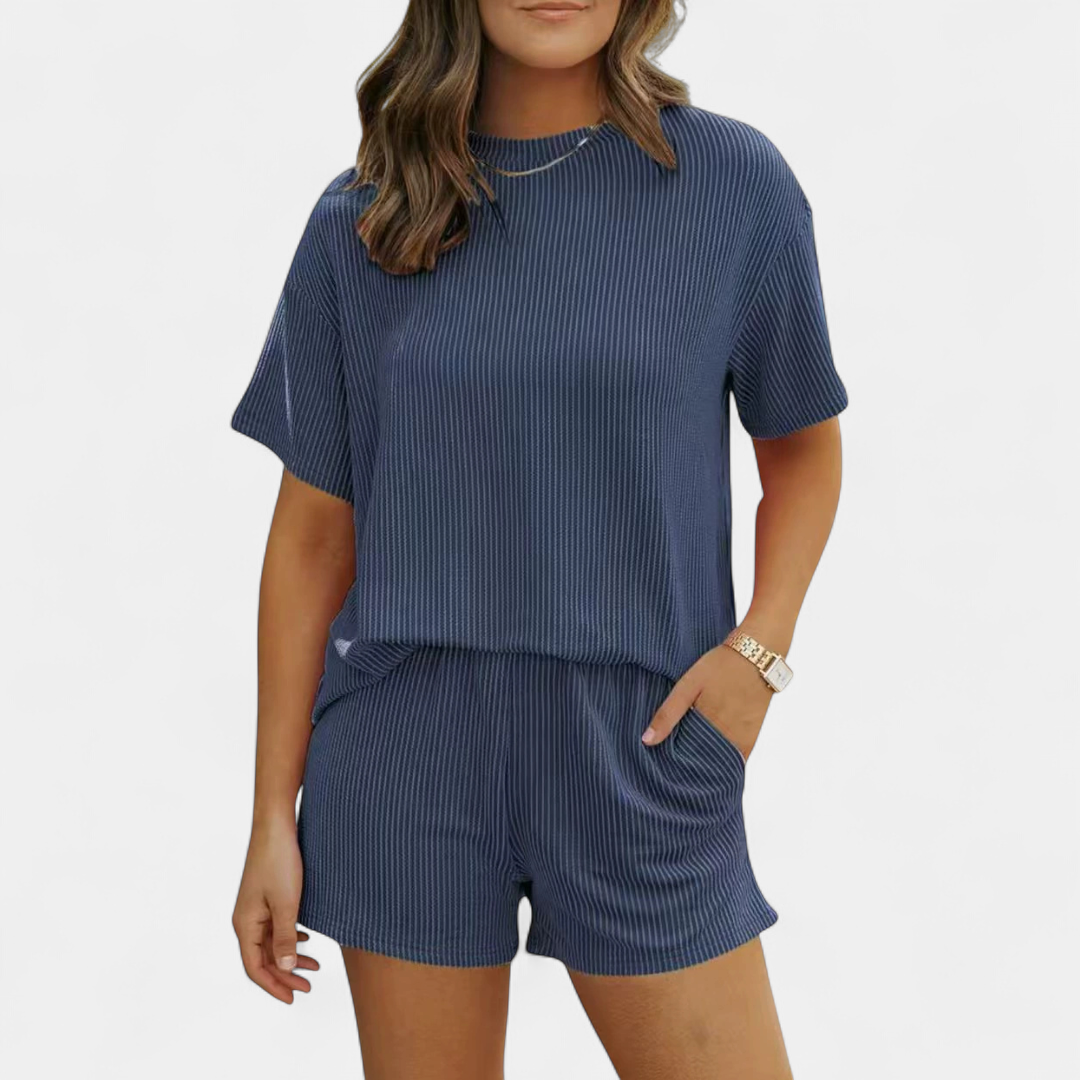 QUINN™ – Cozy Ribbed Relaxed Two-Piece Loungewear Set
