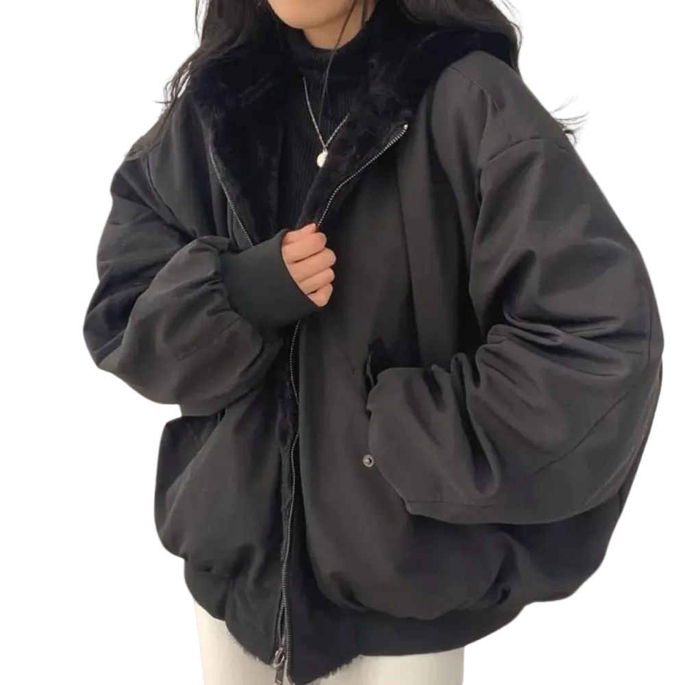 Zora Women's Padded Hooded Winter Jacket with Zippered Pockets