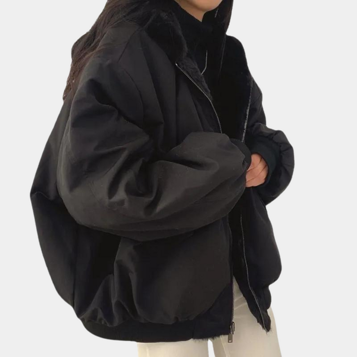 Zora Women's Padded Hooded Winter Jacket with Zippered Pockets