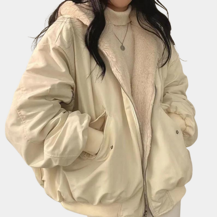 Zora Women's Padded Hooded Winter Jacket with Zippered Pockets