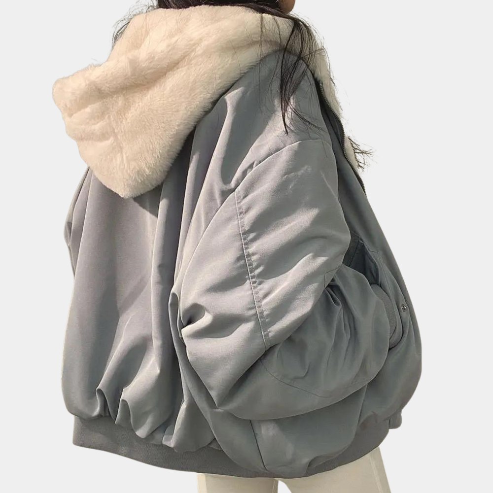 Zora Women's Padded Hooded Winter Jacket with Zippered Pockets