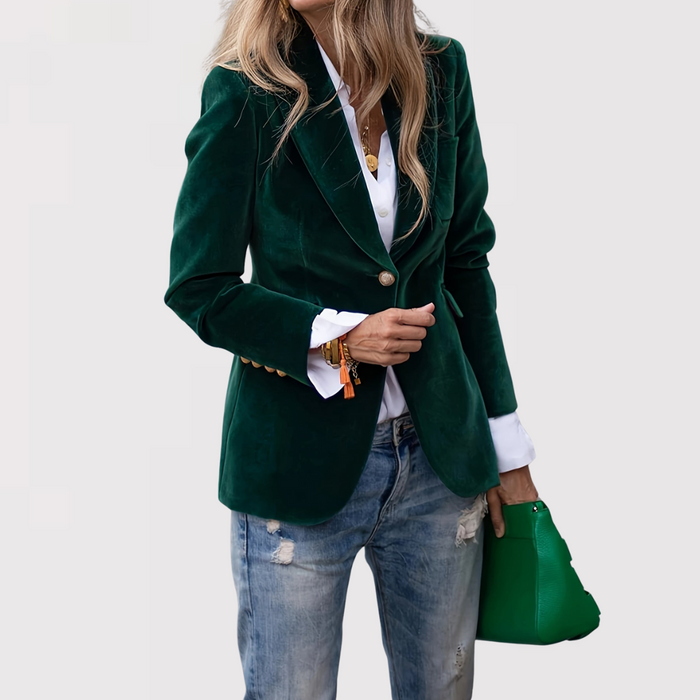 Quirita | Women's Tailored Velvet Jacket with Structured Shoulders