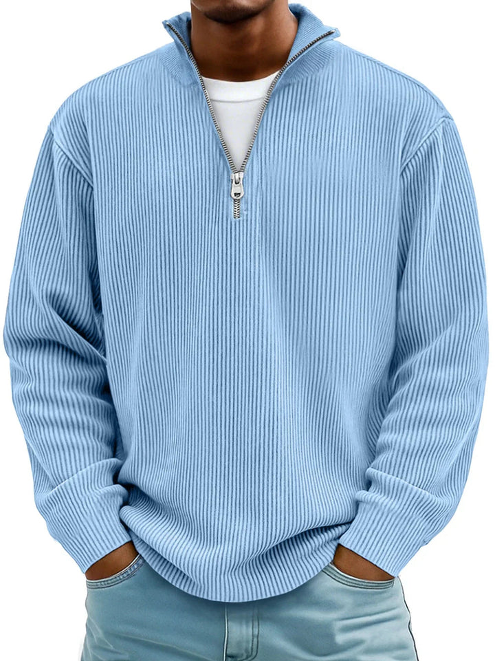 Owen | Men's Slim-Fit Warm Corduroy Zip-Up Sweater