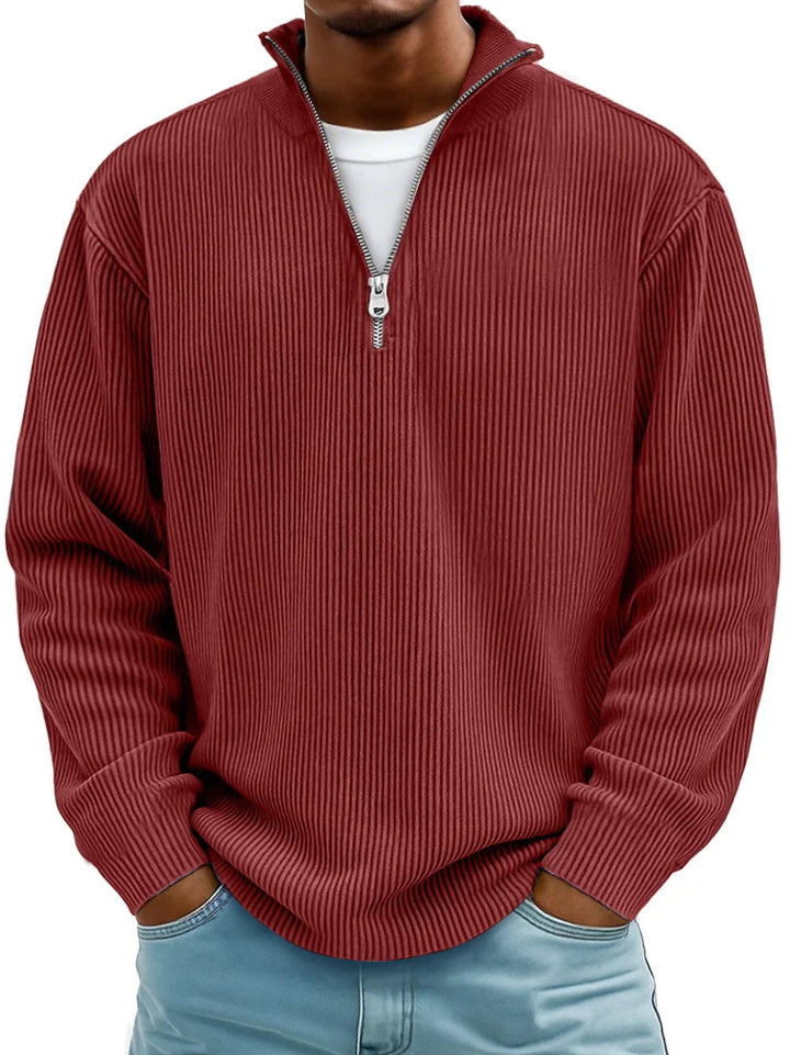 Owen | Men's Slim-Fit Warm Corduroy Zip-Up Sweater