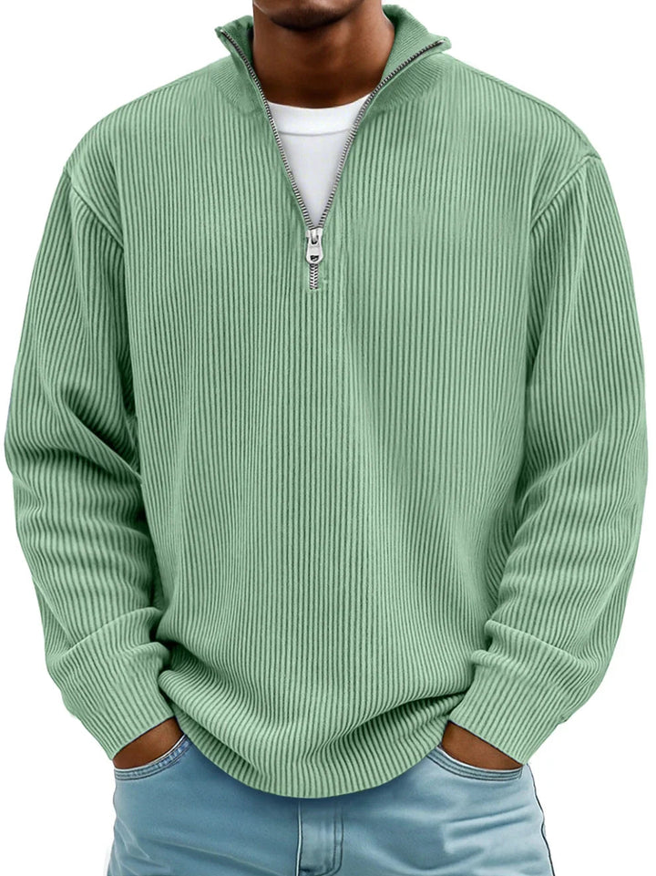 Owen | Men's Slim-Fit Warm Corduroy Zip-Up Sweater