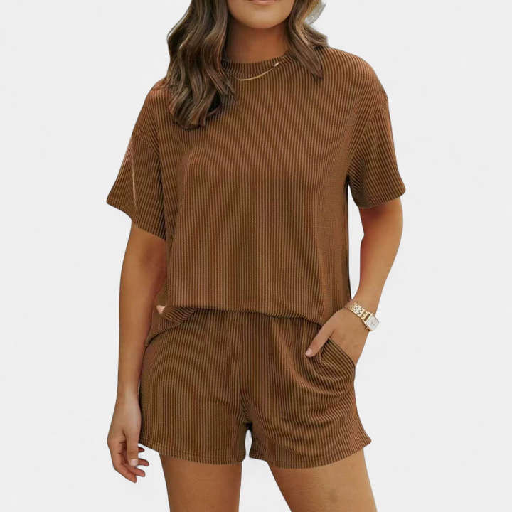 QUINN™ – Cozy Ribbed Relaxed Two-Piece Loungewear Set